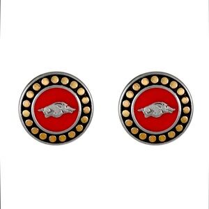 NWT‎ Arkansas Razorback Round Pendant Earrings